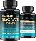 Magnesium Glycinate 500mg Chelate Capsules – 240 Count – 90mg Elemental Magnesium Per Serving – High Absorption Supplement – Non-GMO, Gluten Free – Made in USA