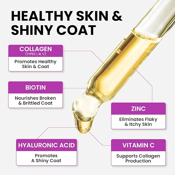 Collagen Drops for Dogs – 4oz Liquid Support for Healthy Joints and Coat Condition