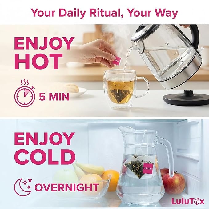 LULUTOX Detox Tea - Herbal Blend with Dandelion, Ginseng, and Ginger - Supports A Healthy Weight, Digestive Health - Vegan, All Natural, Laxative-Free - Peach Flavor (3 Pack x 28 Servings)