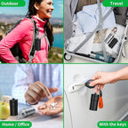 Urekt Portable Pill Case Keychain (2 Pack), Large Waterproof Aluminum Pill Box for Round Glucose Tablets & Critical Medicine, Small Pill Holder Travel Pill Container Bottle with Carabiners