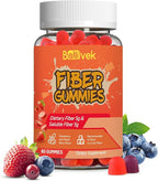 Fiber Gummies for Women and Men – Dietary Fiber, Gut Health Support, Vegan, Non-GMO, Non-Gluten, Mixed Berry & Strawberry Flavors, 60 Count