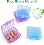 Sukuos Small Pill Box 4 pcs, Cute Travel Pill Organizer Daily Pill Case Container Portable for Pocket Purse for Vitamin Fish Oil Supplements, Easy to Open & Clean