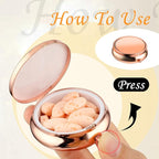 Sibba Portable Medicine Pill Case, Travel Multi-Functional Moisture Proof Pill Box for Purse & Pocket, Cute Metal Medicine Pill Organizer Box for Vitamins, Fish Oil & Supplements (Rose Gold)