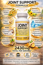 Joint Support - Glucosamine Chondroitin MSM Hyaluronic Acid Ashwagandha Turmeric Ginger Arnica - 2430mg Joint Support Supplement, Micronized, 90 Capsules.