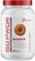 Metabolic Nutrition Whey Protein Isolate ISO PWDR Butter Pecan Cookie, 1.54lb, 23 Servings, 26g Protein, Fast Digesting, Zero Carbs, Delicious Flavor, Very Low Carbs & Fat, Zero Lactose