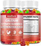 Calcium Citrate Gummies - 1200mg Calcium Gummies with Magnesium Zinc Vitamin D3,K2, B6, B12 for Bone, Muscle, Joints, Immune Support, High Absorption Calcium Supplements for Women & Men 2 Packs