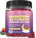 Kids Magnesium Gummies, Magnesium Glycinate Gummies 400mg/200mg with L-Theanine, Chamomile, Vitamin B6, D3 for Kids, Relaxation & Zzz Support, Nerve Bone - Sugar Free Mixed Berry Flavor 60ct