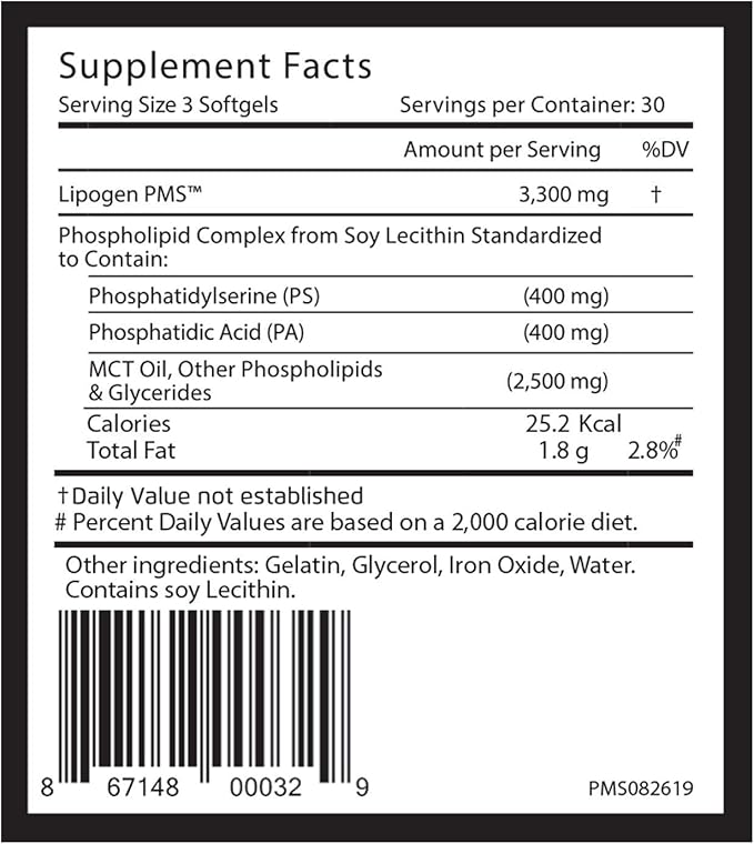 PMS Relief | Positive Vitamins Impact on PMS, Mood, Stress & Hormone Balance | Phosphatidylserine and Phosphatidic Acid | PMS Support Supplement: 90 softgels, 30 Days Supply