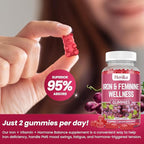 Iron & Hormone Balance for Women Gummies, 40mg Iron Supplement Anemia with multivitamin for Women, Zinc, Selenium, Iodine - for Iron Deficiency - Natural Hormonal Support for PMS, Vegan 60 Count