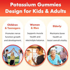 softbear Potassium Gummies for Adults, Sugar Free Potassium Chloride Gummies 1200mg Support Leg Cramps & Electrolyte Balance High Potency Potassium Supplement, Strawberry Flavor 120 Count