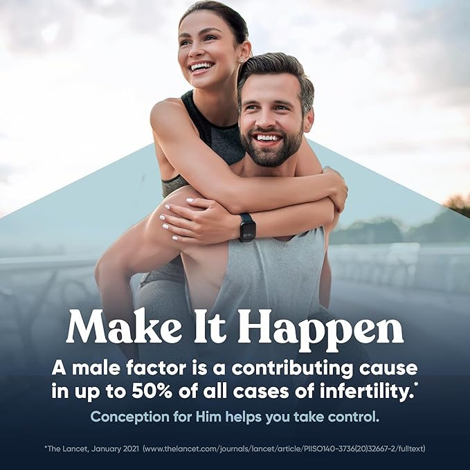Eu Natural Conception for Him - Male Fertility Supplements with Ashwagandha, Folate & Zinc - Sperm Count, Motility & Strength Support - Fertility Support for Men, 60 Vegetarian Capsules