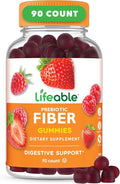 Lifeable Prebiotic Fiber Gummies for Adults | 5g | Great Tasting Fiber Supplement Gummies | Prebiotic Gummies for Digestive Health | High Fiber Gummies for Women, Men | 90 Gummies