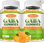 GABA Gummies for Adults, Relaxation, Zzz & Mood – Sugar-Free Calm Gummies with L-Theanine, 5-HTP, Vitamin D3 – Natural Zzz Support, GABA Supplements for Kids, Orange Flavor, 120 Count