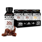 Oikos Protein Shake, Exclusive Variety Pack, 30g High Protein Drinks, Shelf Stable, Ready to Drink, 5g Prebiotic Fiber, 12 fl oz Bottle (8 ct Chocolate, 4 ct Vanilla)
