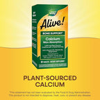 Nature’s Way Alive! Calcium Bone Support Tablets*, Max Absorption Calcium Supplement with Vitamins D3, K2, & Magnesium, Promotes Bone Health and Bone Density*, Gluten Free, 60 Tablets