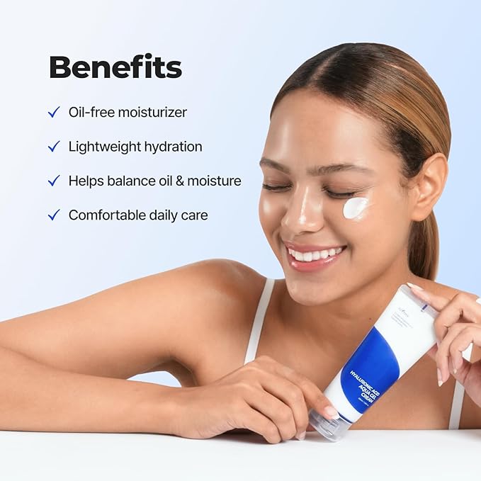 IsNtree Hyaluronic Acid Aqua Gel Cream 100ml, 3.38 fl oz | Korean Skincare | Lightweight Moisturizer | Quick-Absorbing Hydration | For Oily to Combination Skin