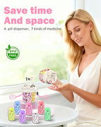 Cute Pill Organizer,Pill Dispenser with 7 Large Compartments,Portable Pill Bottle Box with Wide Opening for Easy Use, Anti-Mix Pills Organizer for Travel,Includes 20 Pcs Sticky Labels(White)