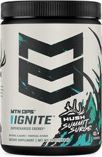 MTN OPS Ignite Sugar Free Energy Drink Powder with 200mg Caffeine, Nootropic Blend for Energy, Focus & Endurance, L Arginine & L Citrulline Pre Workout, 45 Servings, Hush Summit Surge
