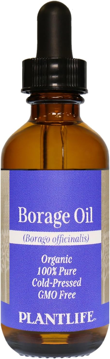 Plantlife Borage Seed Carrier Oil - Cold Pressed, Non-GMO, and Gluten Free Carrier Oils - for Skin, Hair, and Personal Care - 2 oz