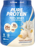 Pure Protein Powder, Whey, High Protein, Low Sugar, Gluten Free, Vanilla Cream, 1.75 lbs