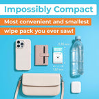 Impossibly Compact Travel Flushable Wipes - 99.5% Water and Aloe - Safe for Sensitive Skin, Hypoallergenic & Unscented - Travel Essentials for Adults, Kids & Baby Care - 48 Pack Total 288 Wipes