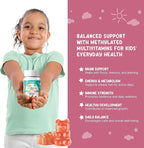 Methylated Multivitamin Gummies for Kids - Children’s MTHFR Support Supplement with B Complex 5-MTHF Folate (L-Methylfolate) B1 B3 B6 B12 Biotin Vitamins A C D3 E - Vegan Gluten-Free Sugar-Free