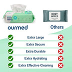 Extra Large Body Wipes No-Rinse Bathing, 9"x12" Shower Wipes, Moisture and Hypoallergenic, Home Essentials for Adults and Elderly Care, 100 Count (2 Packs)
