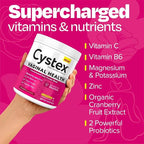 Cystex Vaginal Health Powder - Daily Electrolyte-Enhanced Support for pH Balance, Yeast, & Odor - Hydrating Berry Flavor - 15 Servings