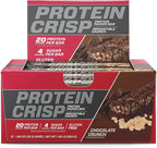 BSN Protein Crisp Bar, Chocolate Crunch, 20 Gram Protein Snack Bars with Whey and Fiber, Gluten-Free Crunchy Energy Bars for Workout, Fitness, On-the-Go, 12 Count