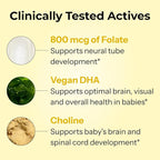 HUM Complete Prenatal Multivitamin for Women with Folate, DHA, and Choline, 23 Nutrients for Daily Support, Gluten Free, Non GMO Supplement for Pre, During, and Post Pregnancy, 30 Vegan Capsules