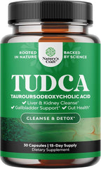 Advanced Bile Salt TUDCA Supplement-Extra Strength TUDCA 500mg per Serving Bile Salts for Gallbladder Kidney and Liver Support-High Purity Tauro Ursodeoxycholic Acid Liver and Gallbladder Cleanse 30ct