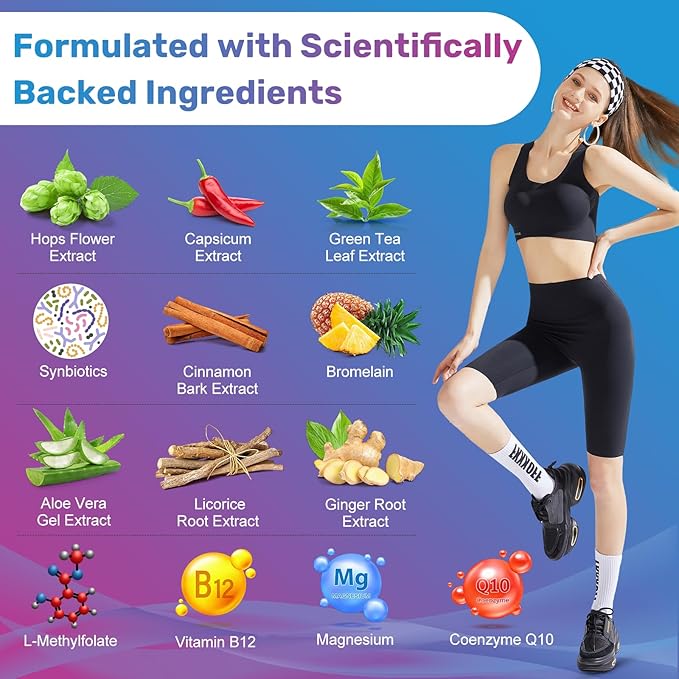 GLP-1 Supplement Natural Activator Formula GLP1 for Women & Men, with Probiotic, Hops, Green Tea for Energy, Gut Health, Hunger & Metabolism Support, 300 Count