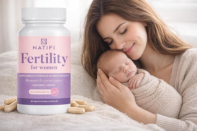 Natifi Conception Fertility Prenatal Vitamins Regulate Cycles, Balance Hormones, Aid Ovulation. Conception Multivitamin for Women. Healthier Pregnancy -60 Capsules- Folic Acid, Myo Inositol, Vitex.