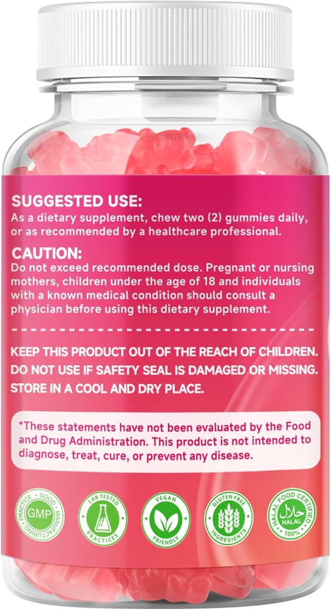 2 Pack Myo-Inositol & D-Chiro Inositol Gummies, 40:1 Ratio Inositol with Vitamin D3, Magnesium Glycinate, Folate & Zinc, Inositol Supplement for Female Health, Raspberry Flavor, 120 Count