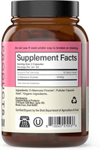 D Mannose 520mg Capsules - Organic D Mannose Supplement for UTI Support, Urinary Tract Bladder Health Pills, Plant Based Formula, Vegan Non GMO, No Fillers, 100 Capsule Count Made USA Certified Kosher