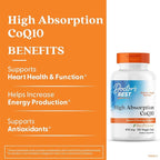 Doctor's Best High Absorption CoQ10 400mg with BioPerine Supplement - Coenzyme Q10 Caps for Heart Health & Antioxidant Support, CoQ10 400 mg for Women & Men, Non GMO - 180 Veg Capsules