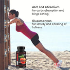 Youth & Tonic Weight Management Carb Matrix Support for Appetite Suppressant, Hunger Control, Metabolism Booster, Natural Detox & Gut Cleanse for Women & Men, 60 Pills w/ACV, Glucomannan, Chromium