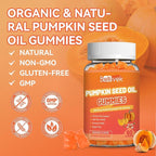 Sugar Free Pumpkin Seed Oil Gummies - 5000mg Per Serving with Saw Palmetto, Organic Pumpkin Seed Oil Supplement for Hair Growth & Skin Health, High Extract for Women and Men, 60 Count