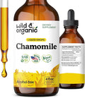 Wild & Organic Chamomile Flowers Drops - Add to Tea for Relaxation Support - 500 mg Chamomile Extract Liquid Drops - Calming Herbal Supplement - 56-Day Supply - Vegan, Sugar & Alcohol-Free - 4 fl oz