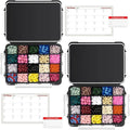 20 Compartment UV Protected Large Black Pill Case with Airtight Seal, Spill Proof, Silicone Gasket Waterproof Med Box with Medication Map (Black, 2 Pack)