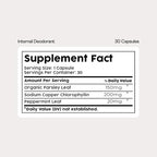 Nuray Internal Deodorant Supplement | Natural Chlorophyll 30 Capsules for Body Odor Control, Gut Health, and Fresh Breath | Vegan, Detox Support, & Skin Health | Odor Eliminator for Men & Women