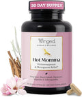 Winged Wellness Hot Momma Menopause Supplements for Women - Hormone-Free Menopause Relief Support for Hot Flashes & Night Sweats with Chaste Tree Berry, Multivitamins & Shatavari - 60 Vegan Capsules