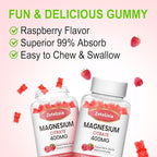 Magnesium Citrate Gummies 400MG, High Absorption Magnesium Gummies for Adults, Muscle & Teeth Support, Vegan 60 Cts