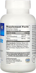 21st Century Calcium Citrate Petites + D3 Coated Tablets - 200 Tablets, Pack of 4