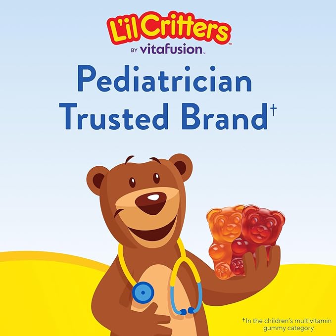 L'il Critters Gummy Vites Daily Kids Multivitamins Assorted Fruit Flavors for Ages 2+ Toddlers & Kids, Gummy Vitamin with Vitamin C and D, 95-190 Day Supply, 190 Gummies