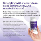 NatureCity TrueResveratrol – Resveratrol Supplement & Anti-Aging Support with 75mg Trans-Resveratrol (98% Pure Veri-te) for Heart, Immune, Bone & Cognitive Health | 60 Veggie Capsules