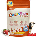Colostrum Gummies | Delicious 1g per Serving Grass Fed Bovine Colostrum Supplement | Colostrum Chews for Gut Health, Immunity, Hair, Skin and Beauty | 60 Gummies, Strawberry Flavor