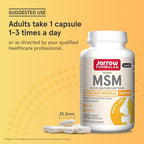 Jarrow Formulas MSM 1000 mg - 200 Veggie Capsules - Methylsulfonylmethane - Source of Sulfur - Dietary Supplement Supports & Strengthens Joints - Up to 200 Servings