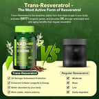 Nad Resveratrol Supplement 61800mg Per Bottle – Liposomal Nad+ Resveratrol for Women & Men – High Purity 1200mg Nad+ Supplement for Energy & Healthy Aging, Resveratrol, Quercetin, CoQ10 – 90 Counts