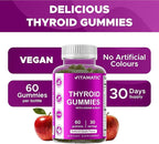 Vitamatic 2 Pack Vegan Thyroid Support Gummies with Iodine & Kelp – 60 Count – Plant-Based – Supports Energy & Metabolism